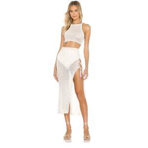 Camila Coelho 'Offshore' Ivory Midi Skirt And Top Size Medium Coverup Beach